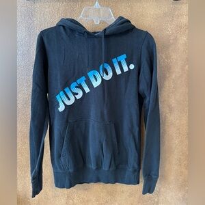 Women’s Black Nike Just Do It Vintage Logo Hoodie / Hooded Sweatshirt Size M